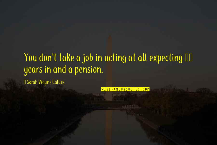 Msse Citation Quotes By Sarah Wayne Callies: You don't take a job in acting at Msse Citation Quotes By Sarah Wayne Callies: You don't take a job in acting at