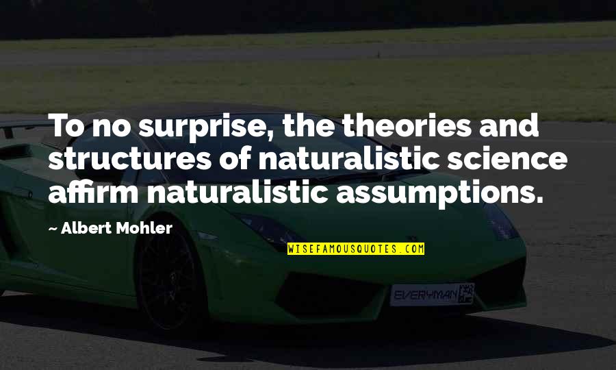 Mt Quotes By Albert Mohler: To no surprise, the theories and structures of