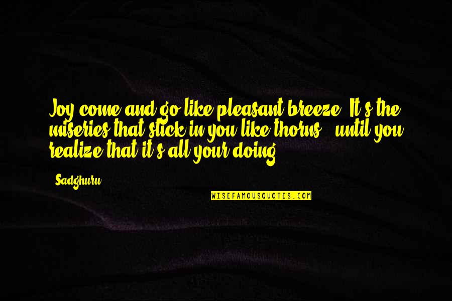 Mt Quotes By Sadghuru: Joy come and go like pleasant breeze. It's Mt Quotes By Sadghuru: Joy come and go like pleasant breeze. It's