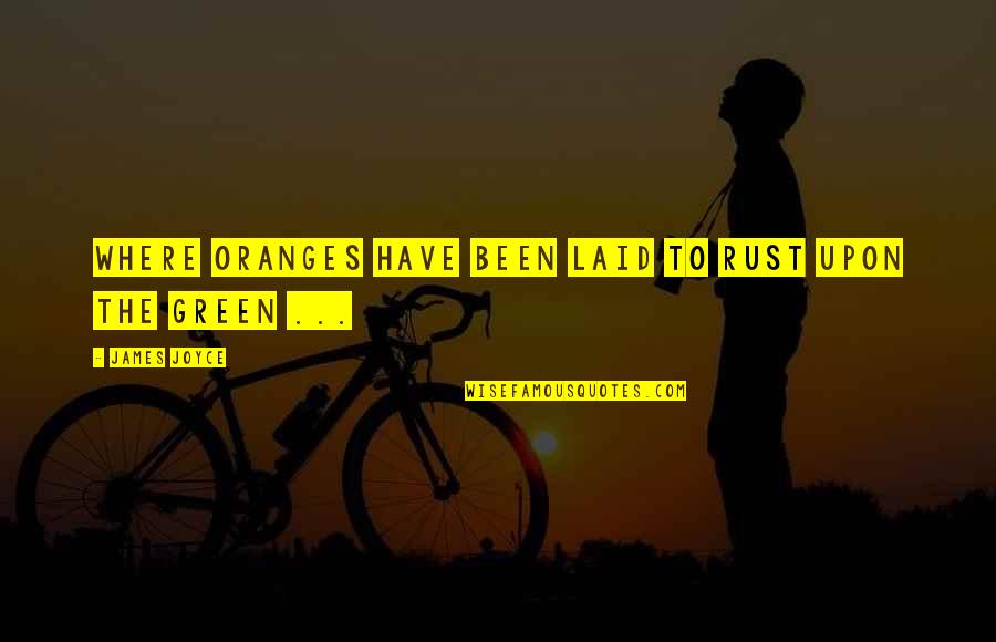 Mthis Quotes By James Joyce: Where oranges have been laid to rust upon