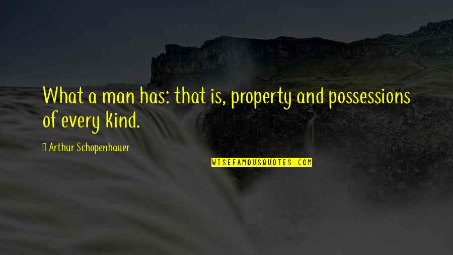 Mti Corp Quotes By Arthur Schopenhauer: What a man has: that is, property and