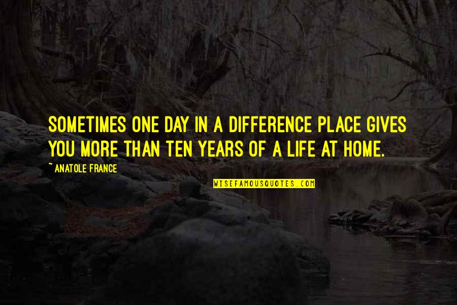 Mtw Wire Quotes By Anatole France: Sometimes one day in a difference place gives Mtw Wire Quotes By Anatole France: Sometimes one day in a difference place gives