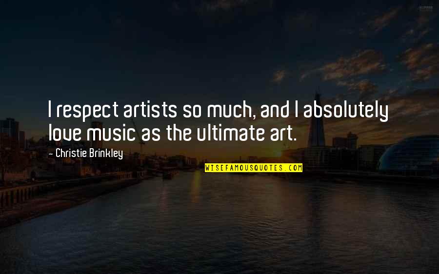 Much Love And Respect Quotes By Christie Brinkley: I respect artists so much, and I absolutely