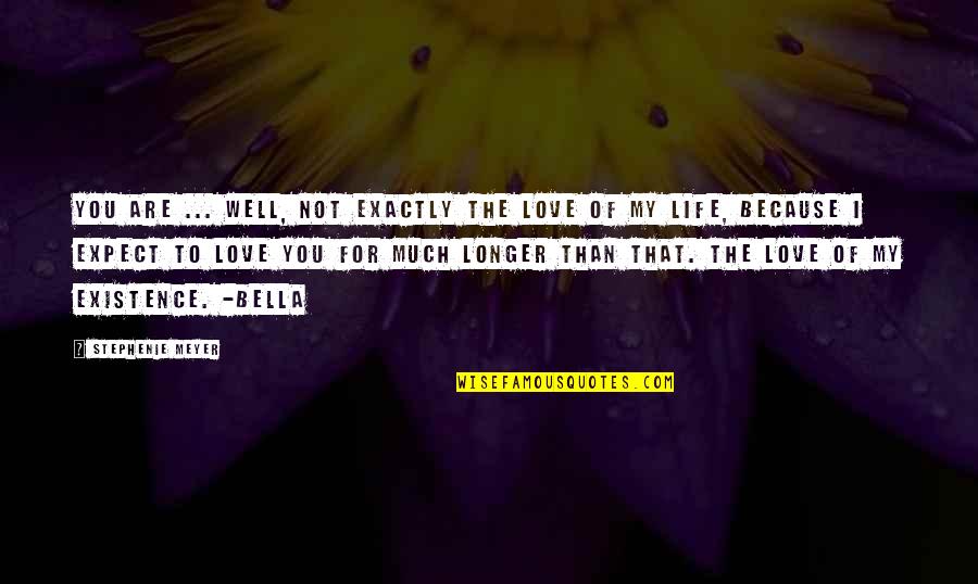 Much Love For You Quotes By Stephenie Meyer: You are ... Well, not exactly the love