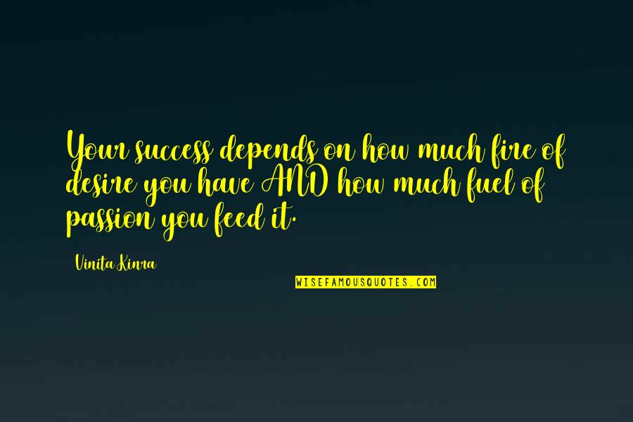 Much Success Quotes By Vinita Kinra: Your success depends on how much fire of