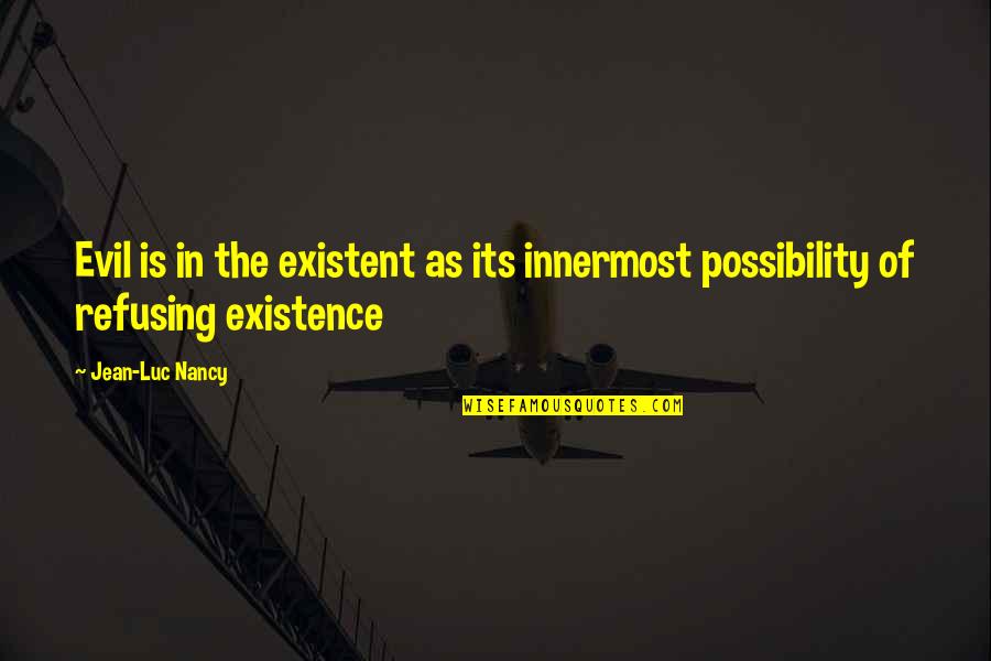 Muchinsky 2000 Quotes By Jean-Luc Nancy: Evil is in the existent as its innermost
