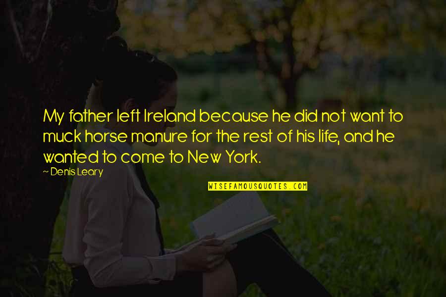 Muck Quotes By Denis Leary: My father left Ireland because he did not Muck Quotes By Denis Leary: My father left Ireland because he did not
