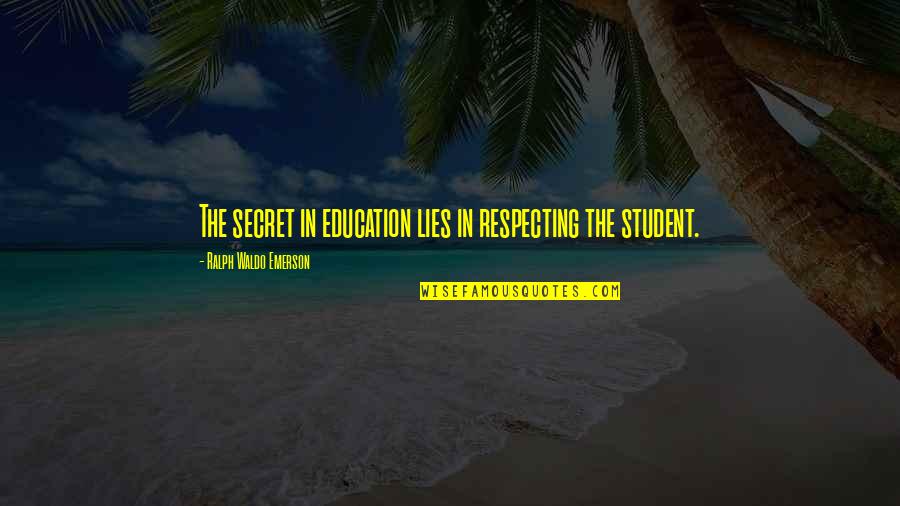 Mud Vein Tarryn Quotes By Ralph Waldo Emerson: The secret in education lies in respecting the Mud Vein Tarryn Quotes By Ralph Waldo Emerson: The secret in education lies in respecting the