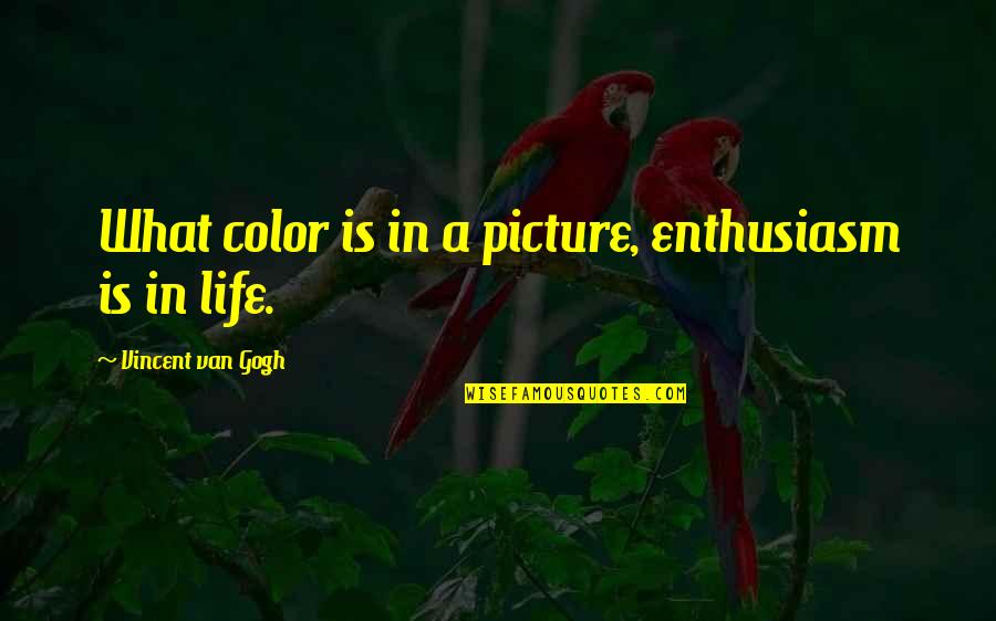 Mudane Quotes By Vincent Van Gogh: What color is in a picture, enthusiasm is