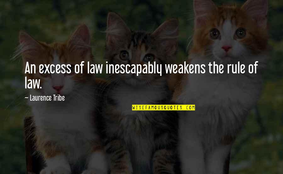 Muddlehead Band Quotes By Laurence Tribe: An excess of law inescapably weakens the rule Muddlehead Band Quotes By Laurence Tribe: An excess of law inescapably weakens the rule