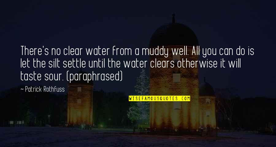 Muddy Quotes By Patrick Rothfuss: There's no clear water from a muddy well.