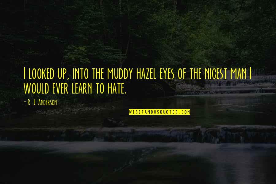 Muddy Quotes By R. J. Anderson: I looked up, into the muddy hazel eyes Muddy Quotes By R. J. Anderson: I looked up, into the muddy hazel eyes