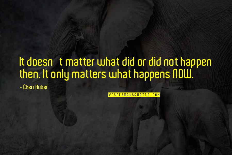 Muddy Trail Quotes By Cheri Huber: It doesn't matter what did or did not