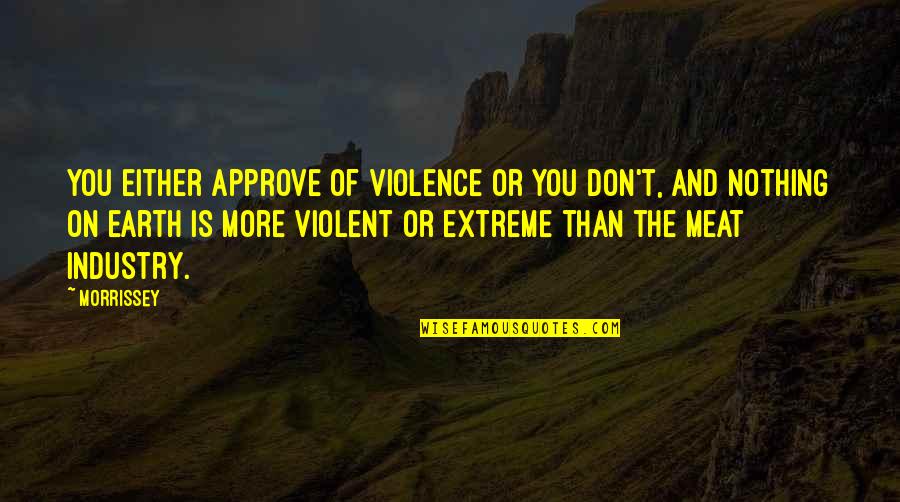 Muder Quotes By Morrissey: You either approve of violence or you don't,