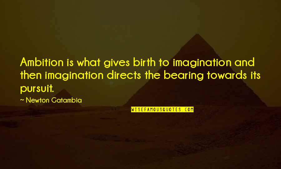 Mudgett Lancaster Quotes By Newton Gatambia: Ambition is what gives birth to imagination and