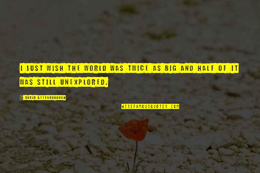 Mudrovitsch Quotes By David Attenborough: I just wish the world was twice as Mudrovitsch Quotes By David Attenborough: I just wish the world was twice as