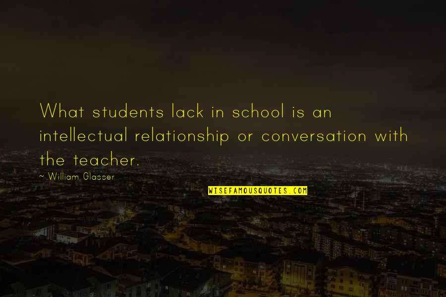 Mugdha Ideal School Quotes By William Glasser: What students lack in school is an intellectual