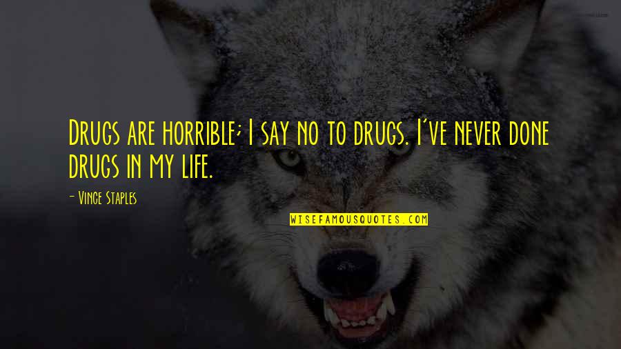 Mugello Quotes By Vince Staples: Drugs are horrible; I say no to drugs.