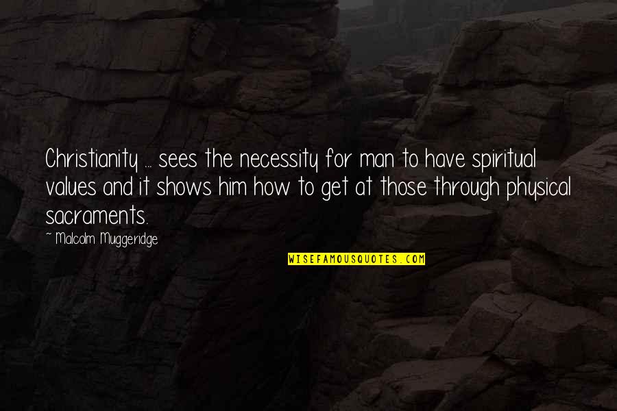 Muggeridge Quotes By Malcolm Muggeridge: Christianity ... sees the necessity for man to