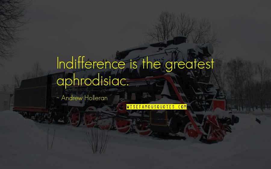 Muggle Quidditch Quotes By Andrew Holleran: Indifference is the greatest aphrodisiac.