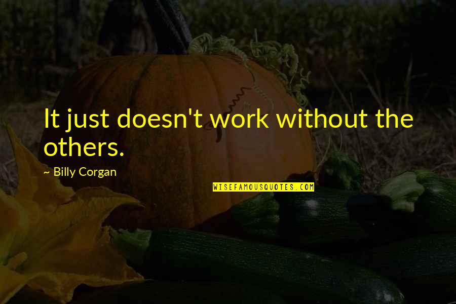 Muggli Brothers Quotes By Billy Corgan: It just doesn't work without the others. Muggli Brothers Quotes By Billy Corgan: It just doesn't work without the others.