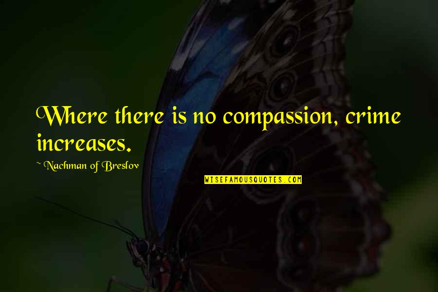Mugleston Farms Quotes By Nachman Of Breslov: Where there is no compassion, crime increases.