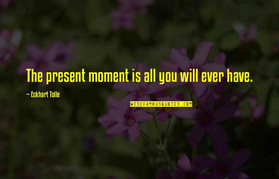 Muhajir Quotes By Eckhart Tolle: The present moment is all you will ever