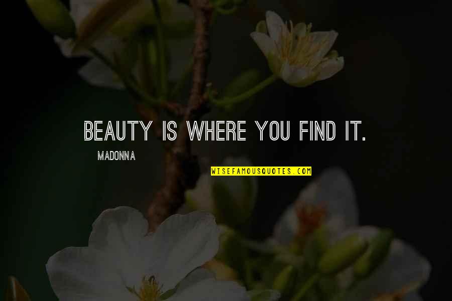 Muhammad Ali Quran Quotes By Madonna: Beauty is where you find it.