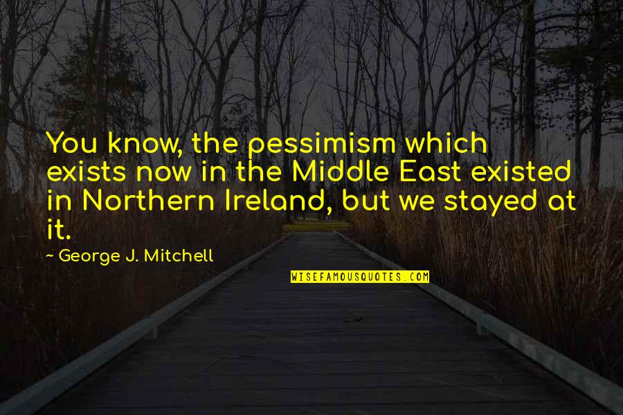 Muhammad Alley Quotes By George J. Mitchell: You know, the pessimism which exists now in