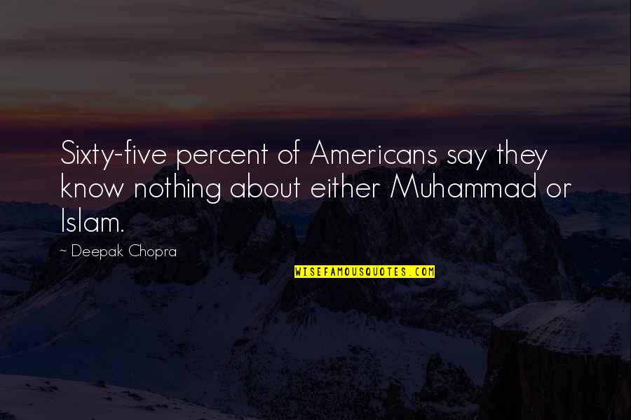 Muhammad Islam Quotes By Deepak Chopra: Sixty-five percent of Americans say they know nothing