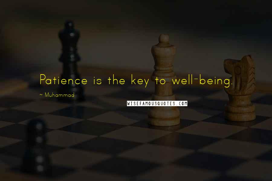 Muhammad quotes: Patience is the key to well-being.