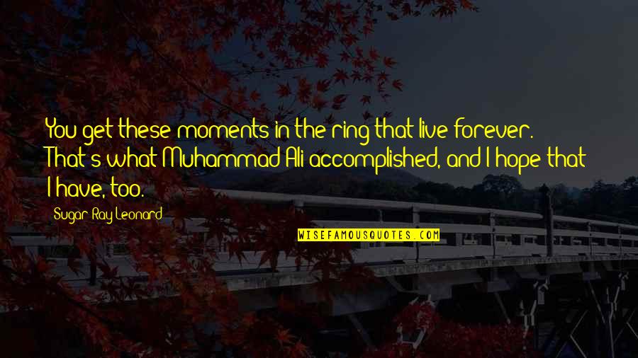 Muhammad S.a.w Quotes By Sugar Ray Leonard: You get these moments in the ring that