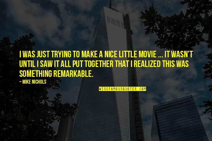 Muhammedin D G N Quotes By Mike Nichols: I was just trying to make a nice Muhammedin D G N Quotes By Mike Nichols: I was just trying to make a nice