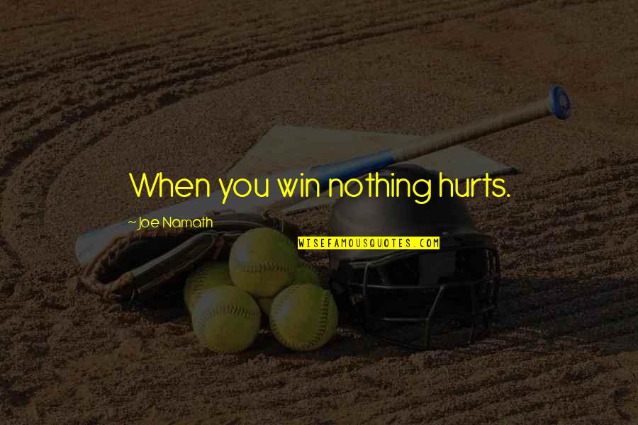 Muhammet Uzuner Quotes By Joe Namath: When you win nothing hurts. Muhammet Uzuner Quotes By Joe Namath: When you win nothing hurts.