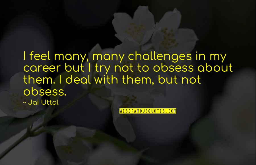 Muhasabah Diri Quotes By Jai Uttal: I feel many, many challenges in my career