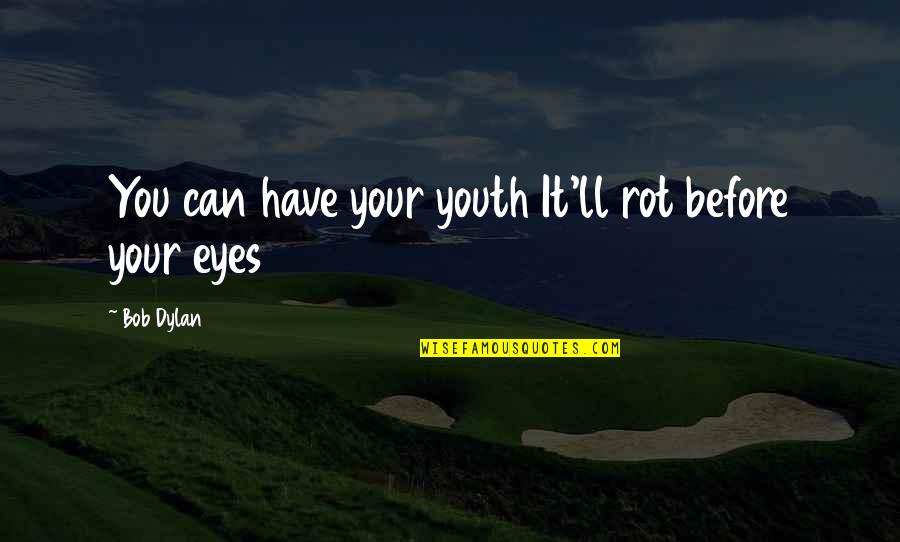 Muhtesem Y Zyil Oyunculari Quotes By Bob Dylan: You can have your youth It'll rot before