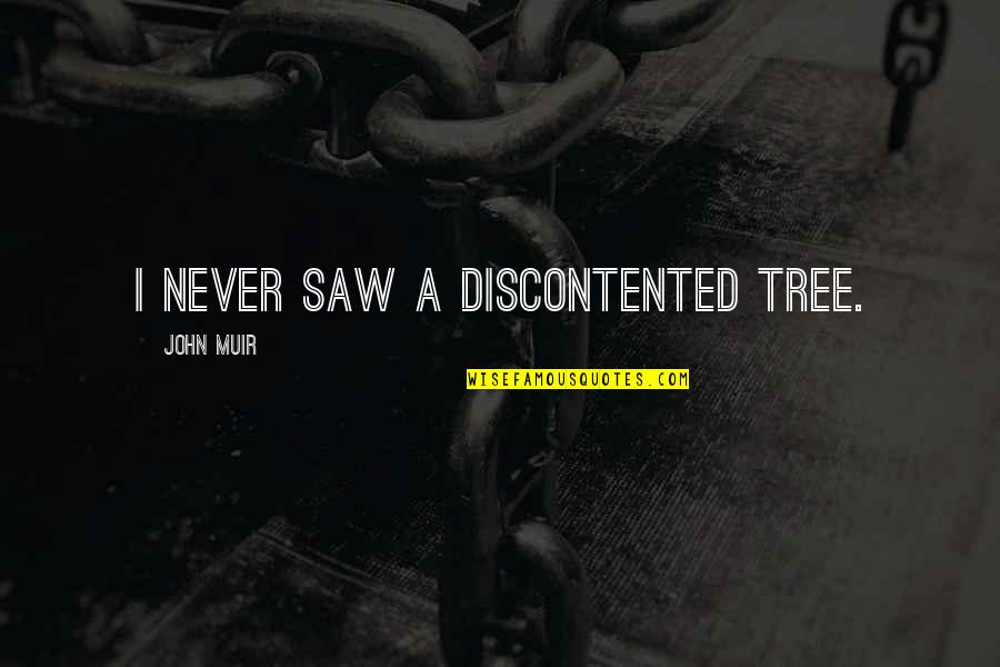Muir Quotes By John Muir: I never saw a discontented tree.