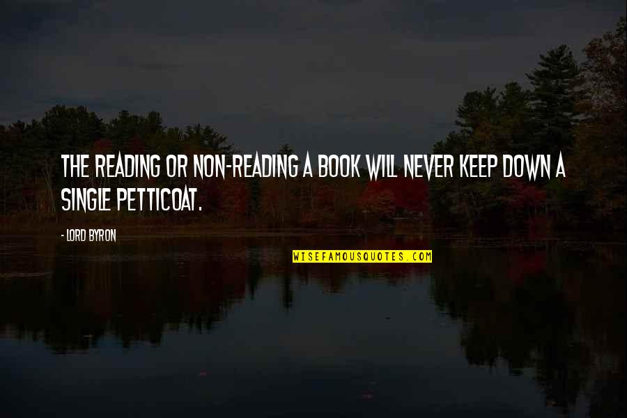 Mujahid Hines Quotes By Lord Byron: The reading or non-reading a book will never