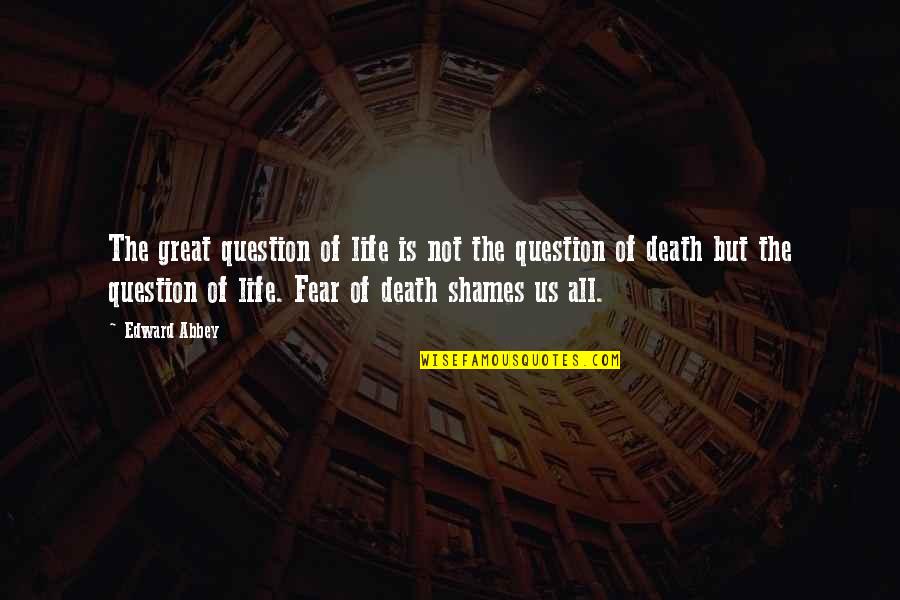 Mukava Llc Quotes By Edward Abbey: The great question of life is not the Mukava Llc Quotes By Edward Abbey: The great question of life is not the