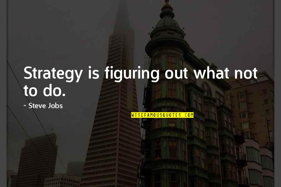 Mulholland Drive Film Quotes By Steve Jobs: Strategy is figuring out what not to do.