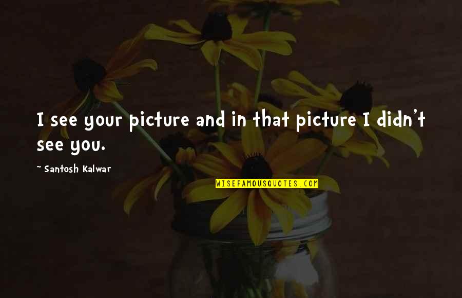Mulqueeny James Quotes By Santosh Kalwar: I see your picture and in that picture