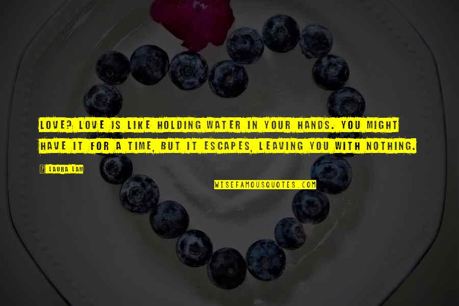 Multimile Specialty Quotes By Laura Lam: Love? Love is like holding water in your Multimile Specialty Quotes By Laura Lam: Love? Love is like holding water in your