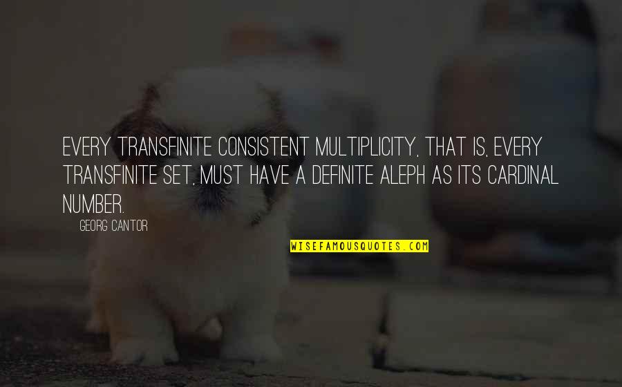 Multiplicity Quotes By Georg Cantor: Every transfinite consistent multiplicity, that is, every transfinite