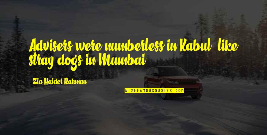 Mumbai Best Quotes By Zia Haider Rahman: Advisers were numberless in Kabul, like stray dogs Mumbai Best Quotes By Zia Haider Rahman: Advisers were numberless in Kabul, like stray dogs