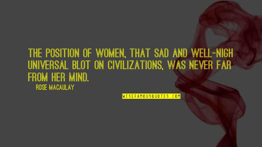 Munaim Khan Quotes By Rose Macaulay: The position of women, that sad and well-nigh Munaim Khan Quotes By Rose Macaulay: The position of women, that sad and well-nigh