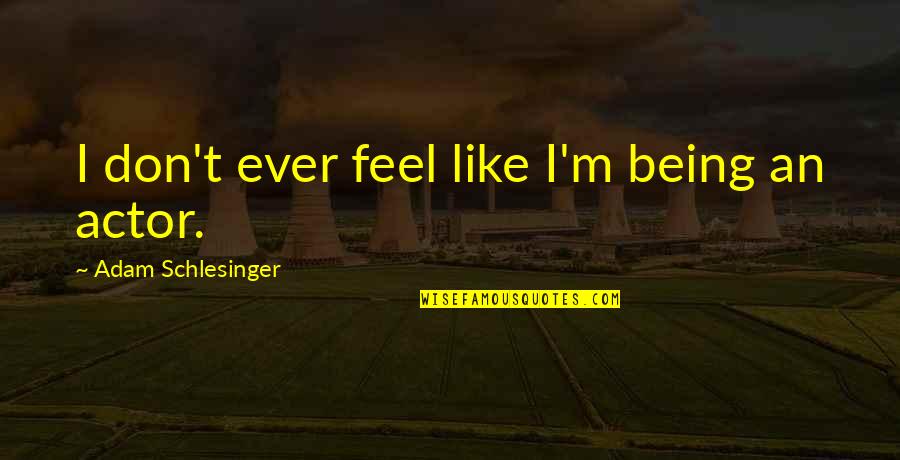 Munchausen Syndrome Quotes By Adam Schlesinger: I don't ever feel like I'm being an