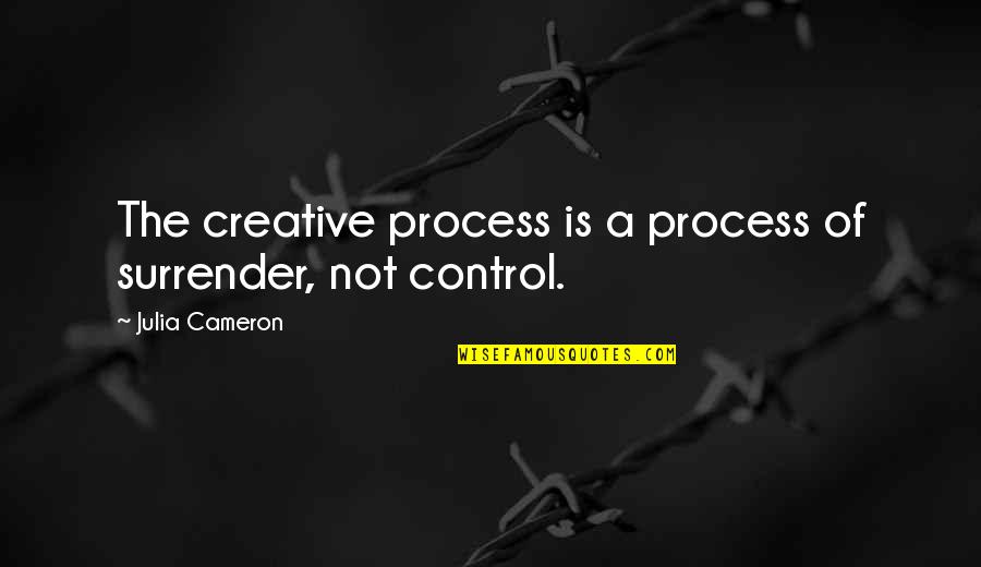 Mundanity Pronunciation Quotes By Julia Cameron: The creative process is a process of surrender,