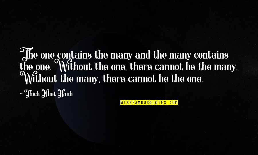 Mundys Corner Quotes By Thich Nhat Hanh: The one contains the many and the many