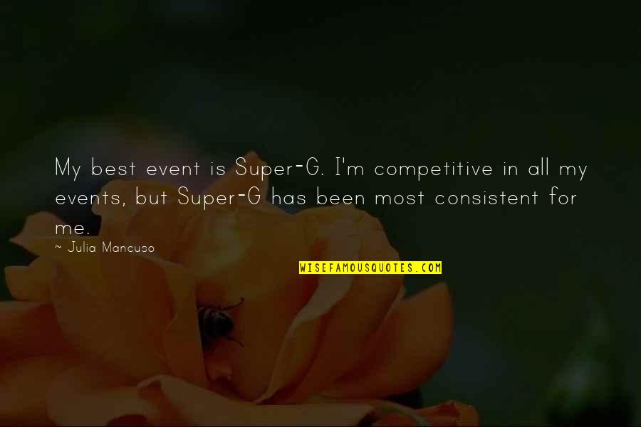 Muneer Khan Quotes By Julia Mancuso: My best event is Super-G. I'm competitive in Muneer Khan Quotes By Julia Mancuso: My best event is Super-G. I'm competitive in