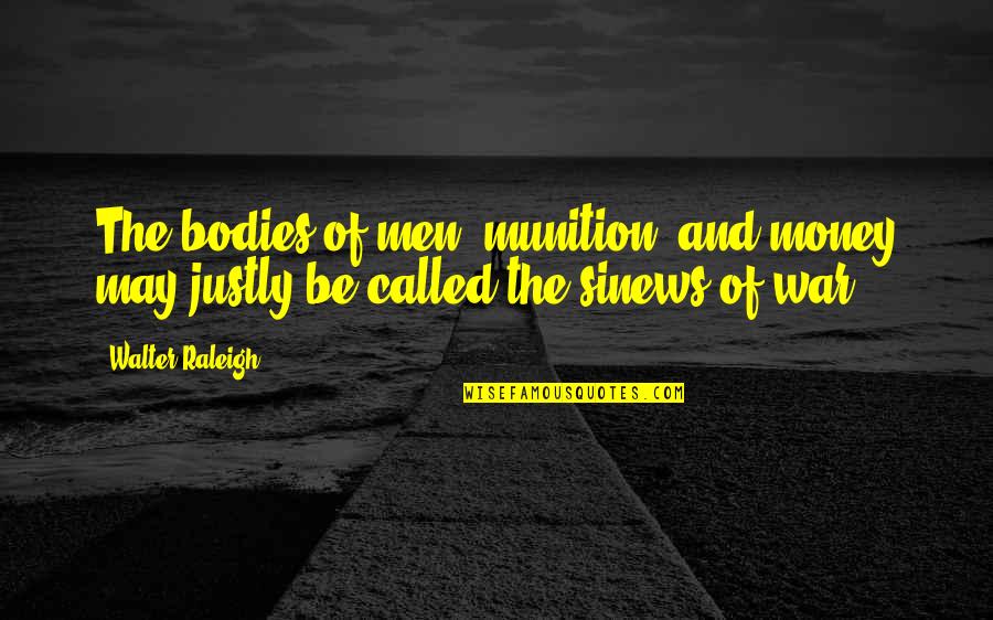 Munition Quotes By Walter Raleigh: The bodies of men, munition, and money may